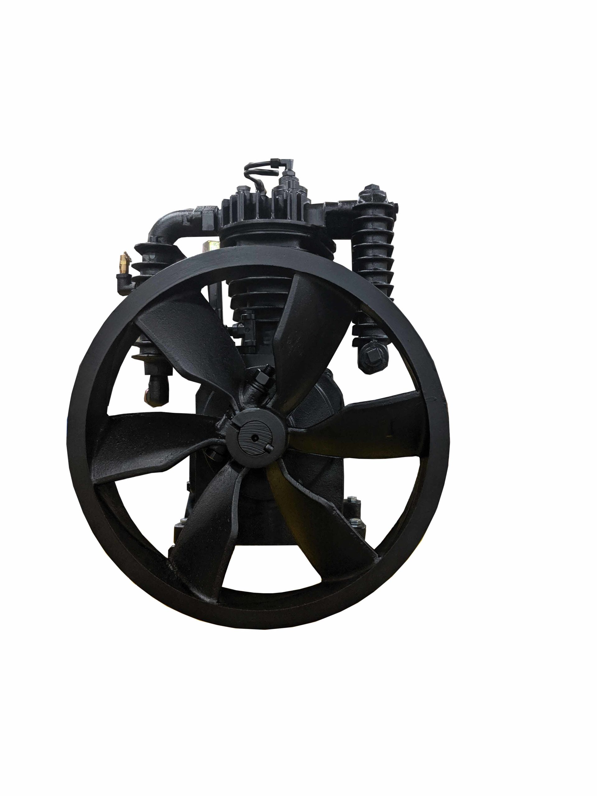 5HP Inline 24CFM Displacement 2 Stage Reciprocating Pressure Lubricated Bare Pump w/Flywheel - Image 3