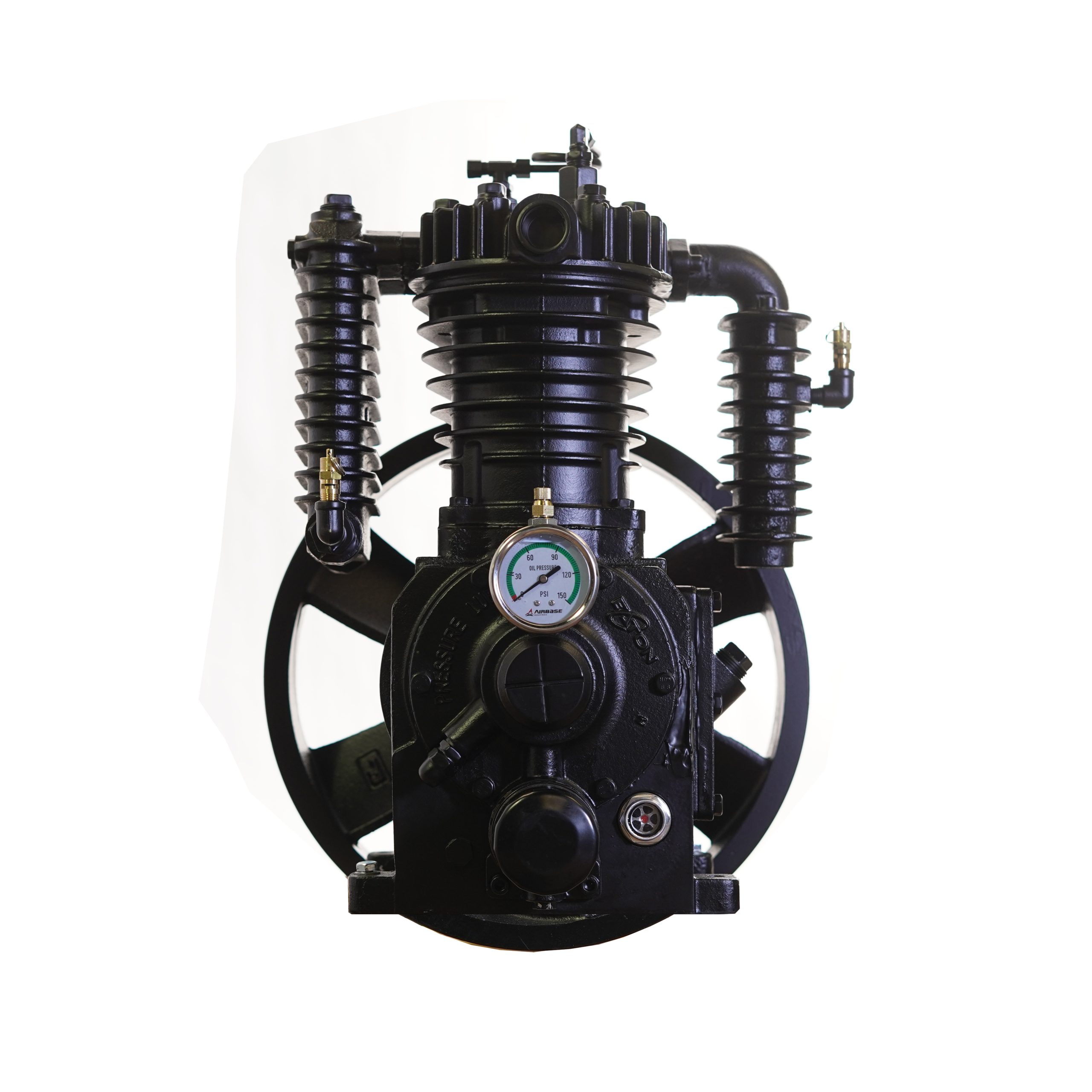 5HP Inline 24CFM Displacement 2 Stage Reciprocating Pressure Lubricated Bare Pump w/Flywheel - Image 9