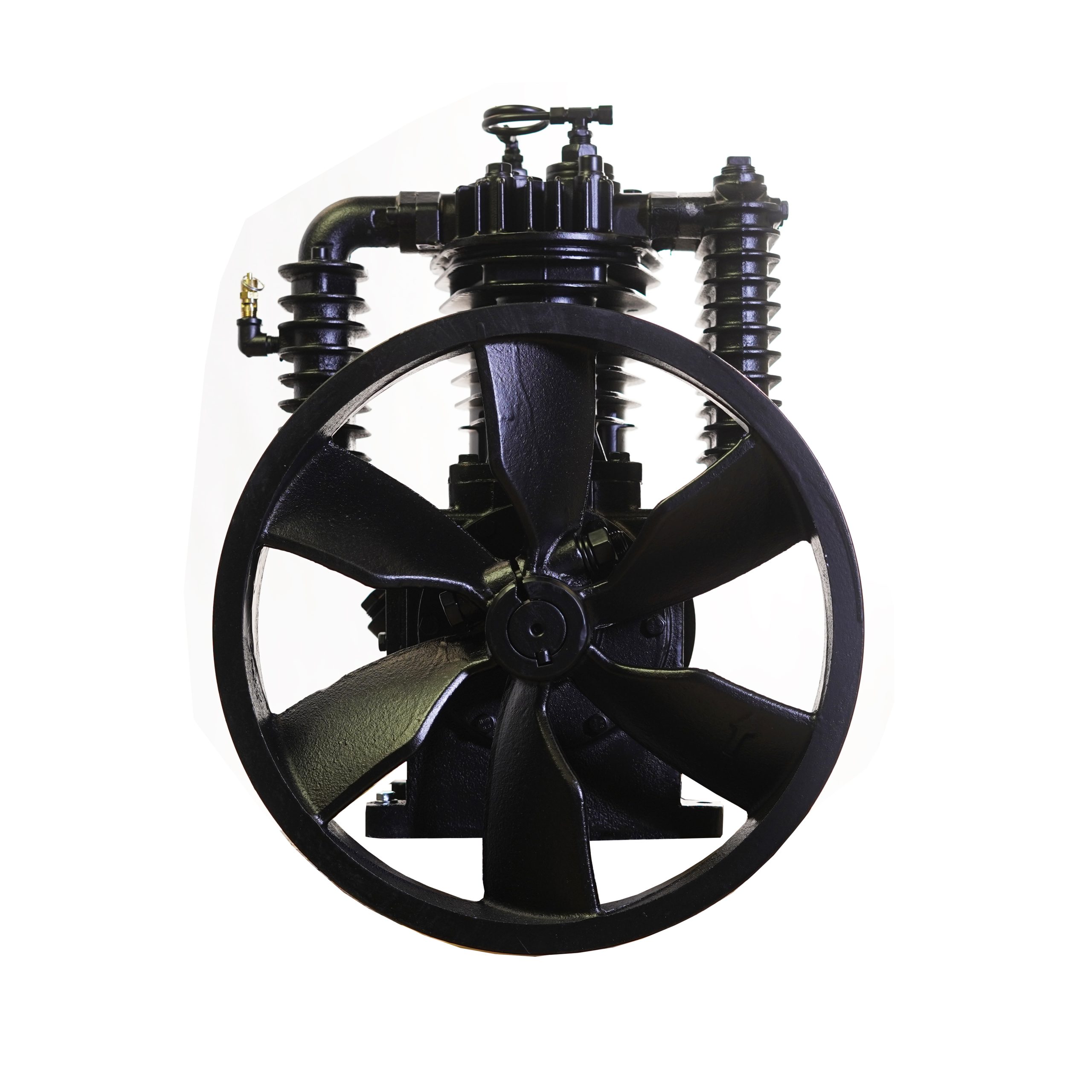 5HP Inline 24CFM Displacement 2 Stage Reciprocating Pressure Lubricated Bare Pump w/Flywheel - Image 13