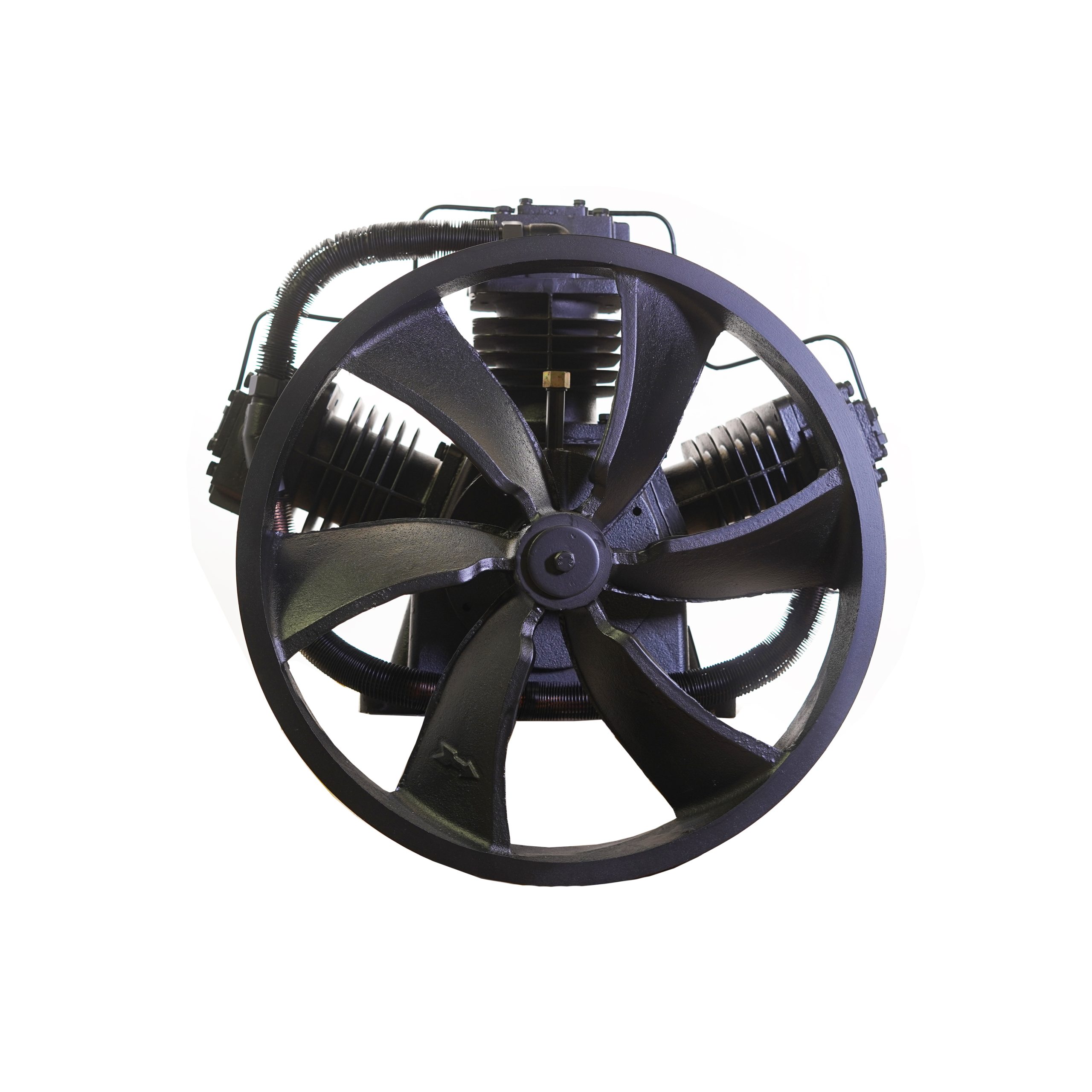 15HP 44CFM Displacement 2 Stage 3Cyl Pressure Lubricated Bare Pump w/Flywheel - Image 6