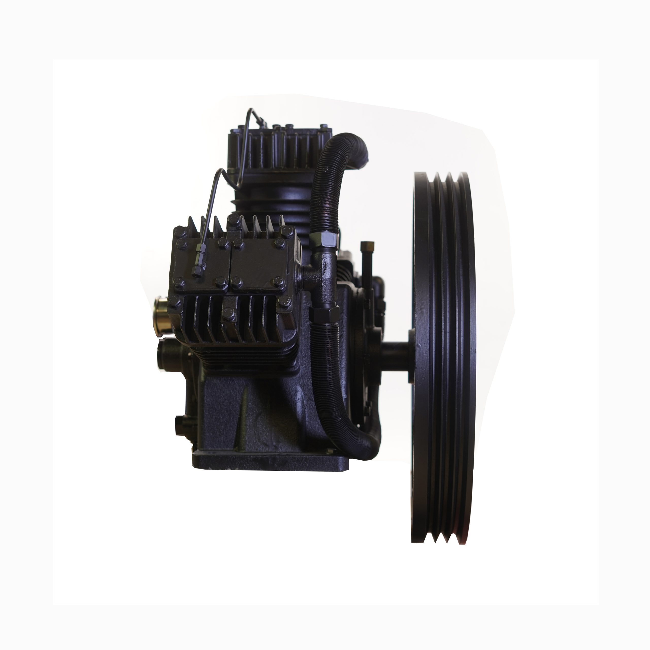 15HP 44CFM Displacement 2 Stage 3Cyl Pressure Lubricated Bare Pump w/Flywheel - Image 7