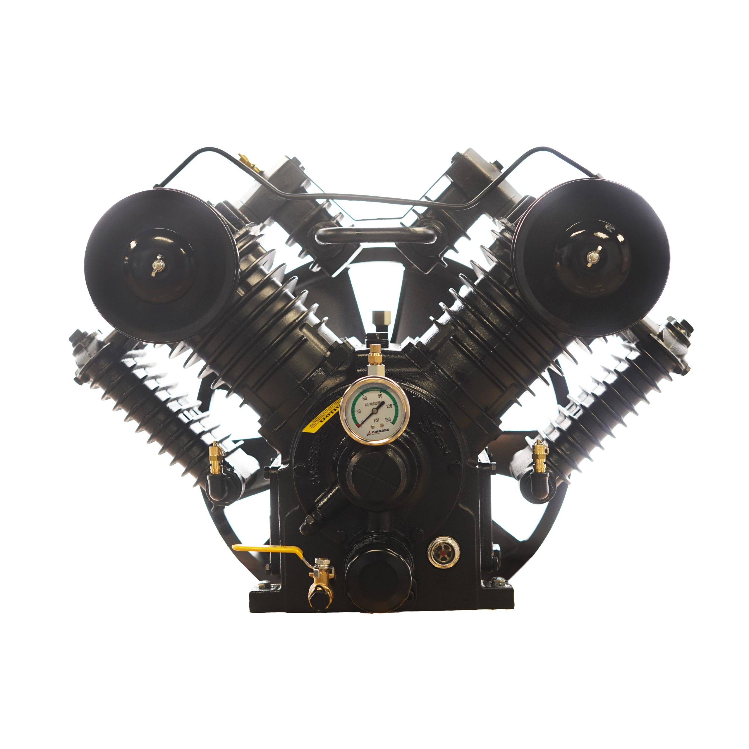 10HP 43CFM Displacement 2 Stage Reciprocating Pressure Lubricated Bare Pump w/Flywheel - Image 2