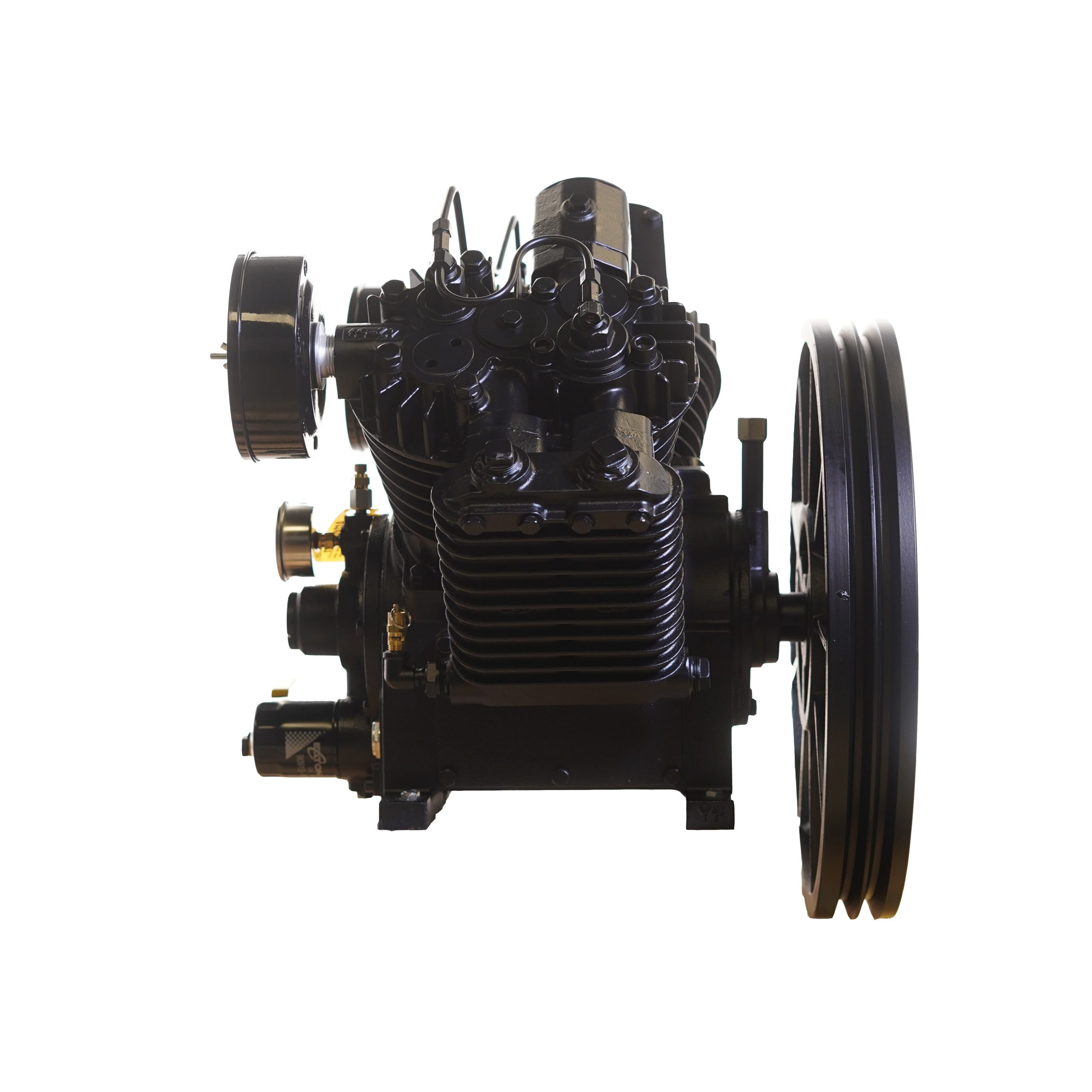 10HP 43CFM Displacement 2 Stage Reciprocating Pressure Lubricated Bare Pump w/Flywheel - Image 4