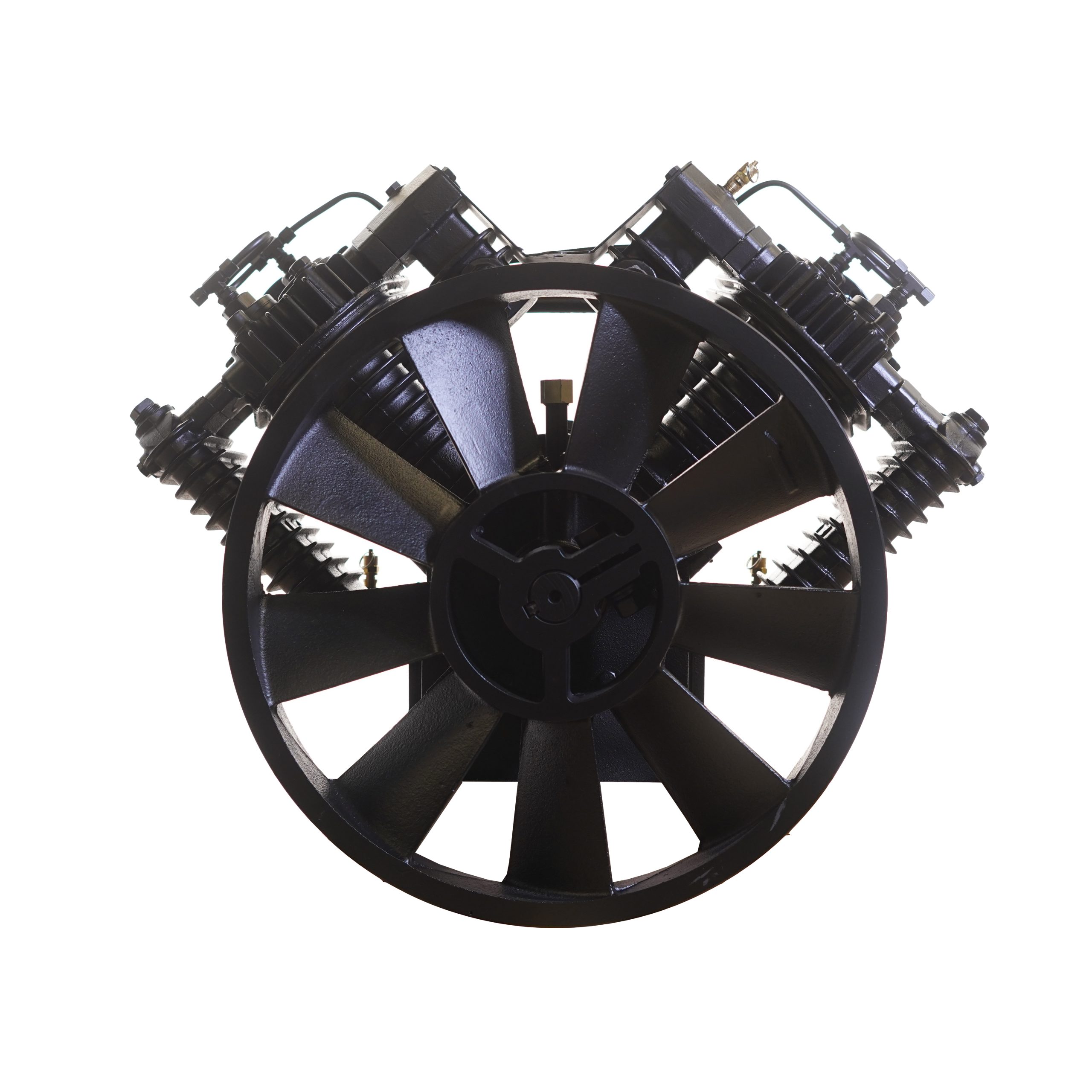 10HP 43CFM Displacement 2 Stage Reciprocating Pressure Lubricated Bare Pump w/Flywheel - Image 6