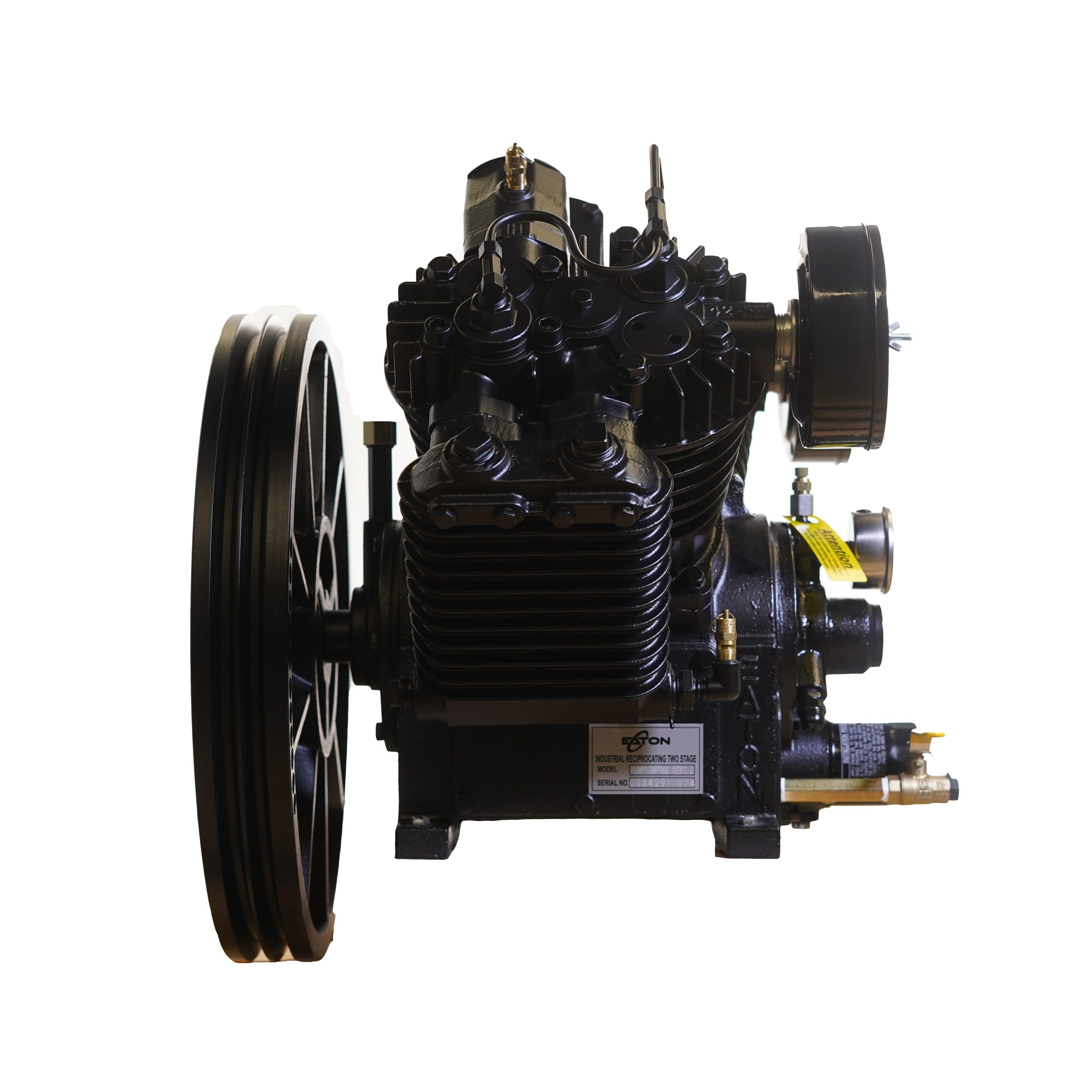 10HP 43CFM Displacement 2 Stage Reciprocating Pressure Lubricated Bare Pump w/Flywheel - Image 3