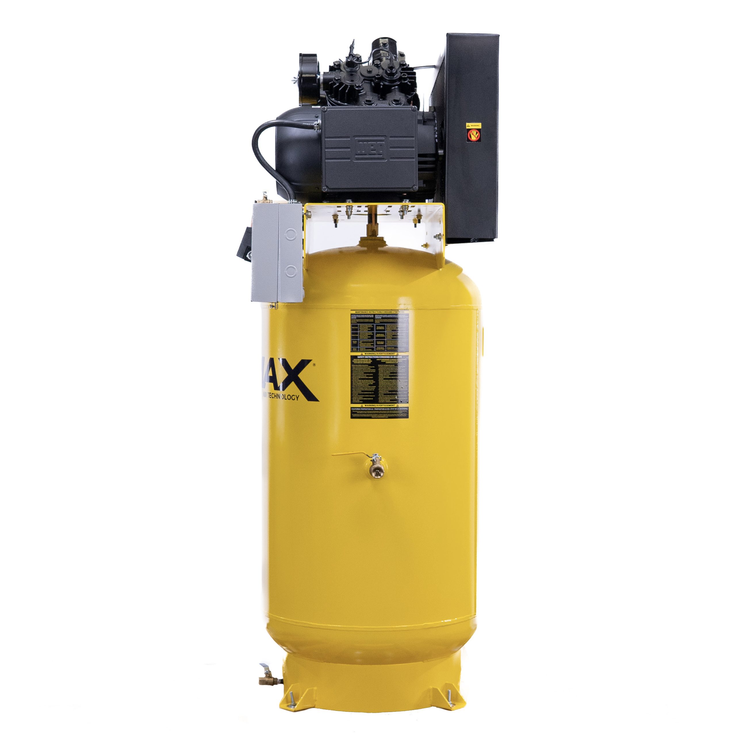 EMAX Industrial 10HP 38CFM 1-Phase 80 gal. Vertical Industrial Electric Air Compressor-w/Pressure Lube Pump,w/Isolator Pads - Image 4