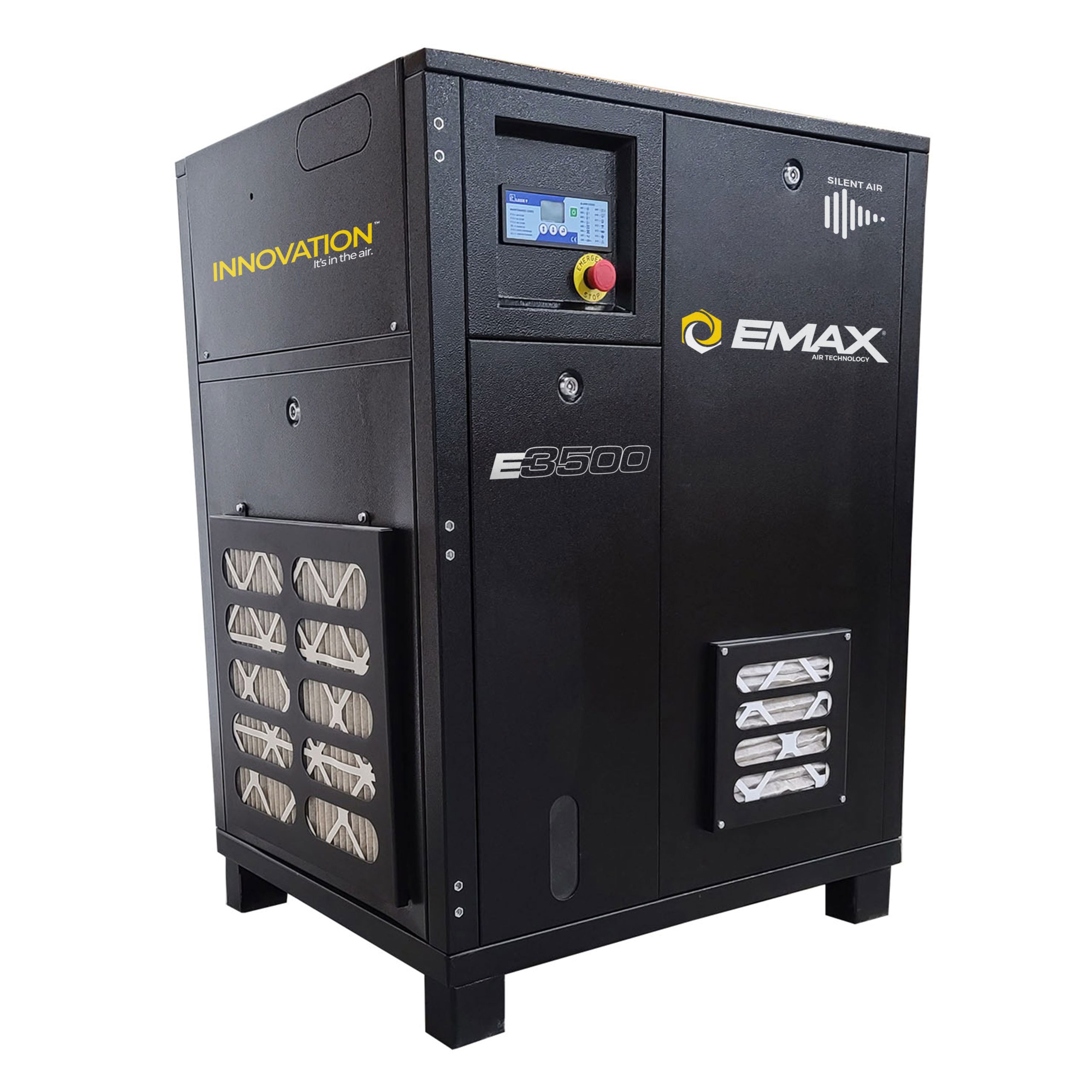 EMAX 7.5HP 3PH 208V 24CFM Fixed Speed Industrial Rotary Screw Compressor-Cabinet Only -60,000 HR pump life