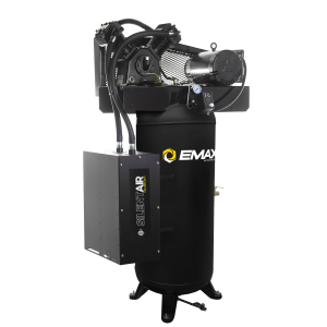 EMAX Silent Air Industrial 5HP 2CYL Single Stage 19CFM 60 Gallon Air Compressor w/isolator pads - Splash Lube Pump,w/Isolator Pads