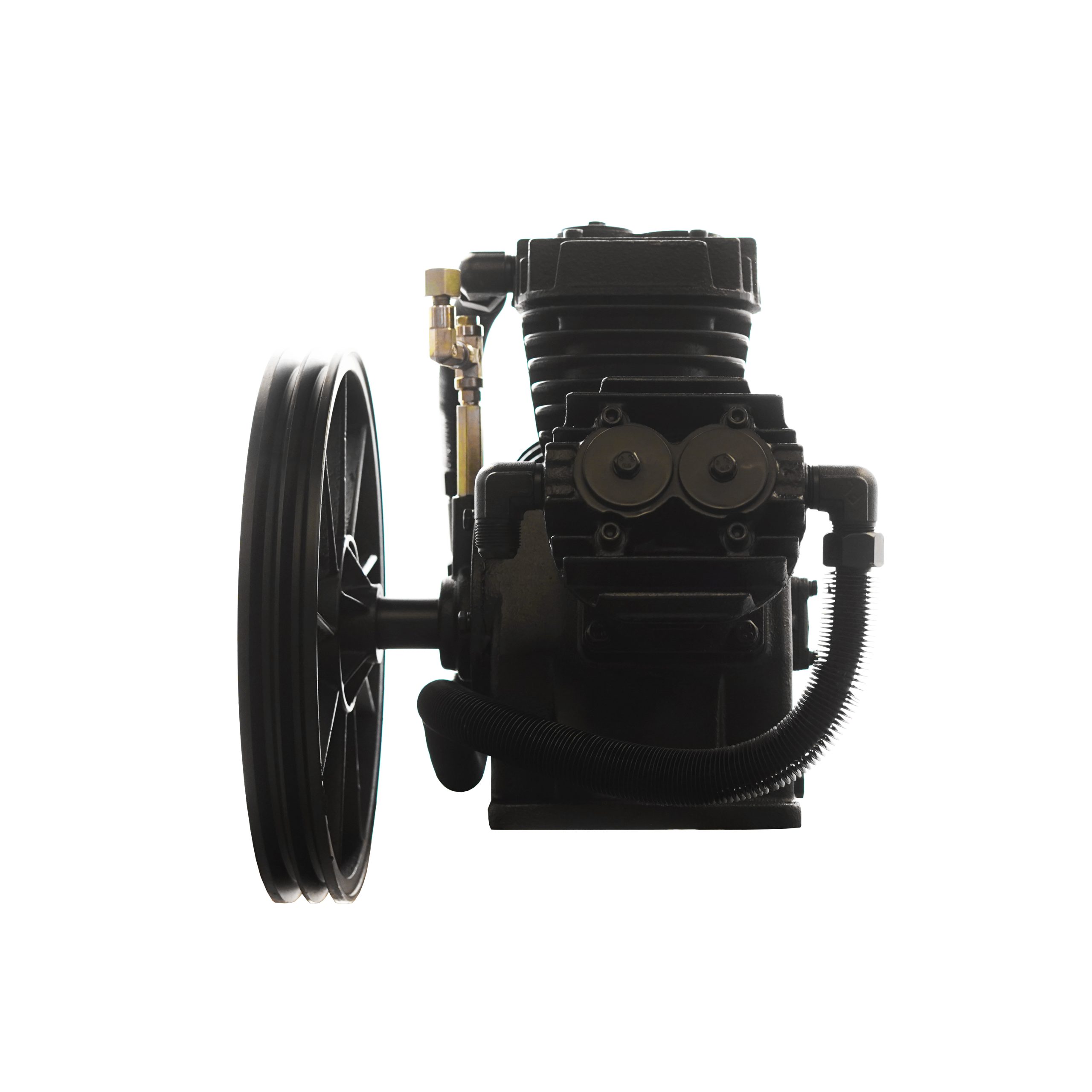 7.5HP 32CFM Displacement 2 Stage Reciprocating Splash Lube Bare Pump w/Flywheel - Image 3