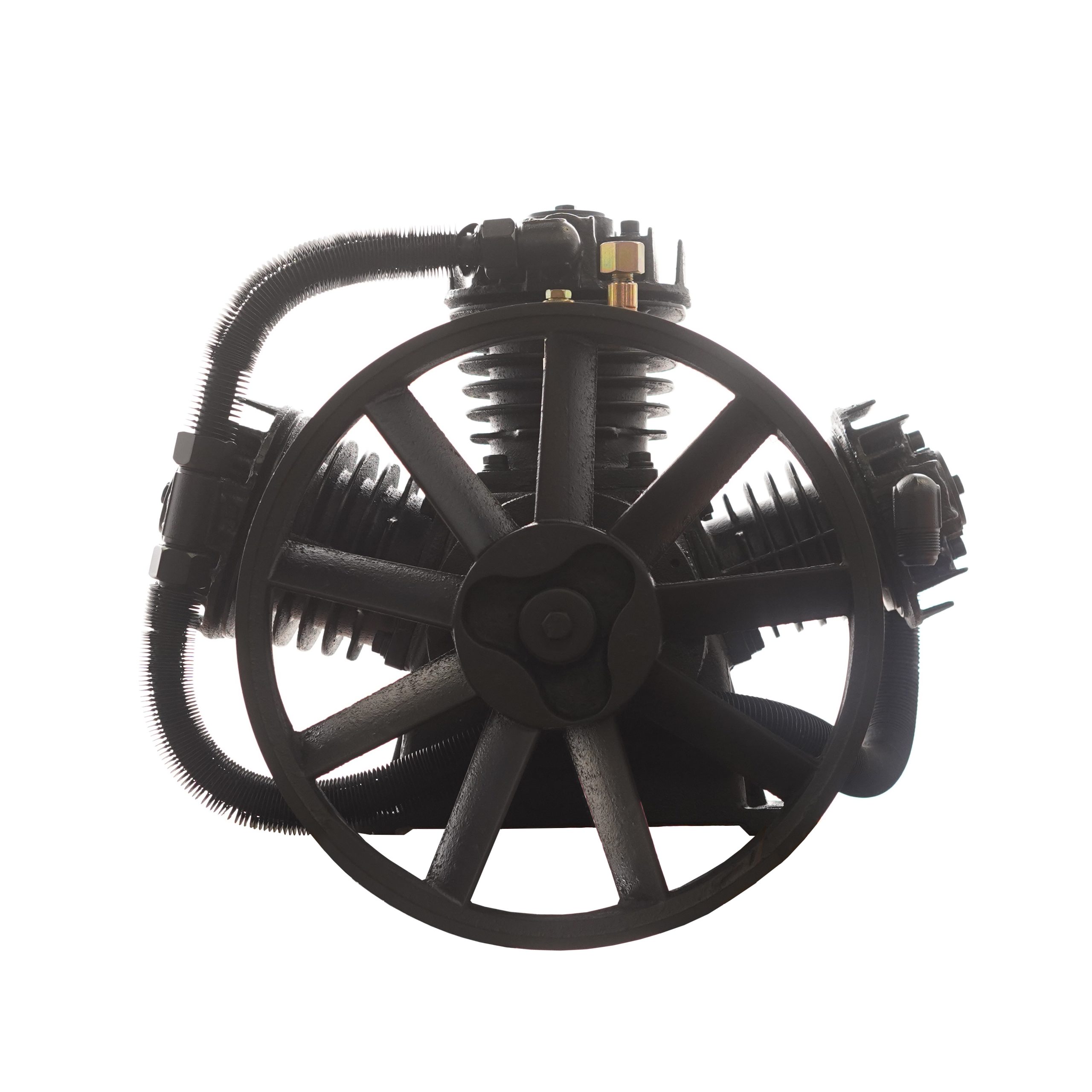 7.5HP 32CFM Displacement 2 Stage Reciprocating Splash Lube Bare Pump w/Flywheel - Image 5