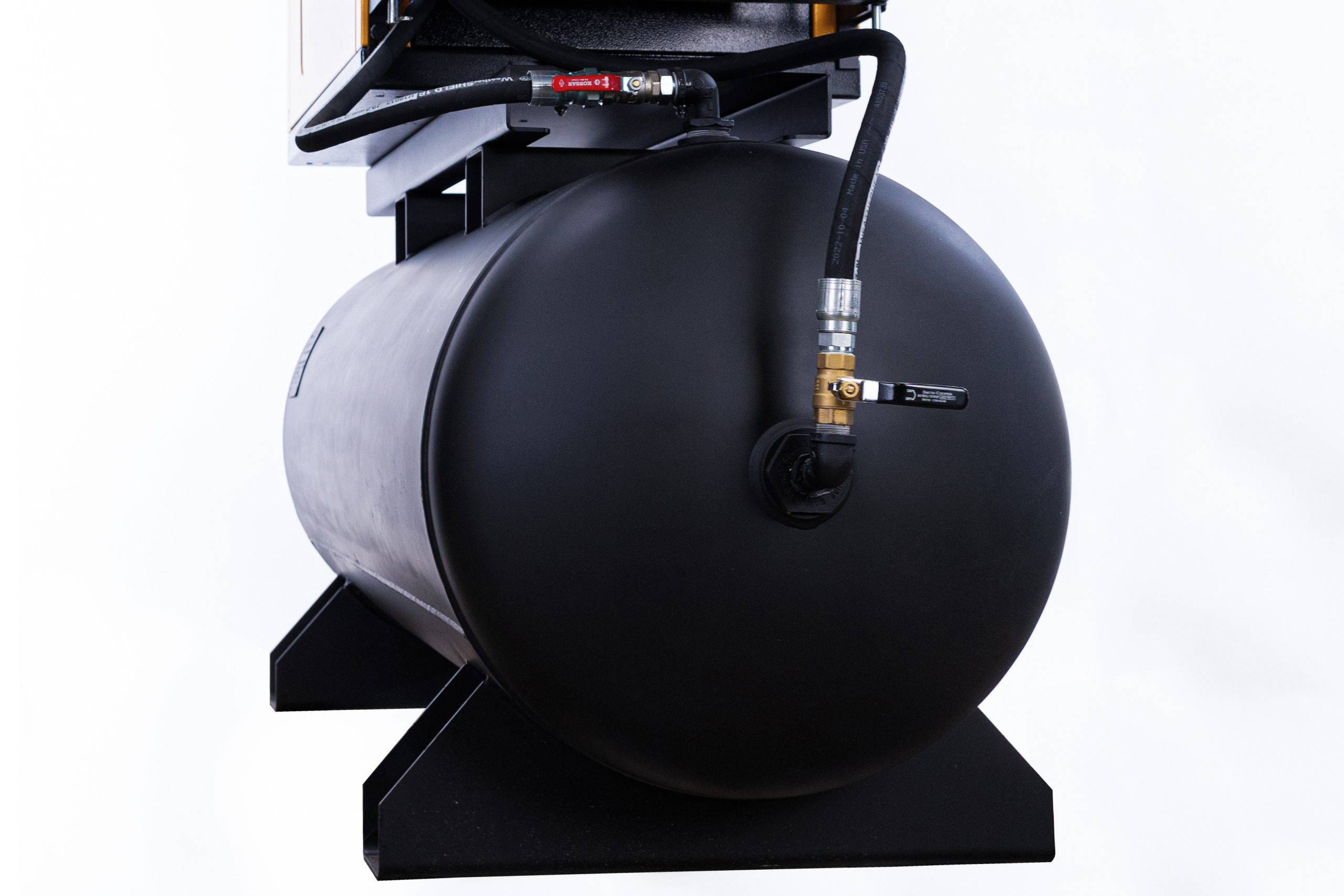EMAX 15HP 3PH 460V 62CFM Rotary Screw Swing Arm :: 115CFM Dryer :: 120 Gallon Horizontal Tank - Matte Black w/ Auto Drain & Hydraulic Hoses - Image 5